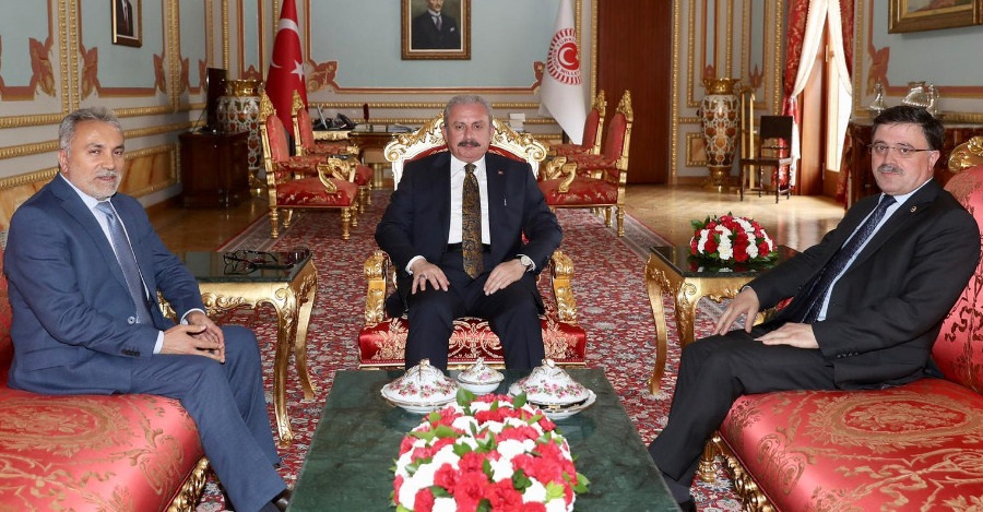 TBMM BAŞKANI ŞENTOP, REKTÖRÜMÜZÜ MAKAMINDA KABUL ETTİ