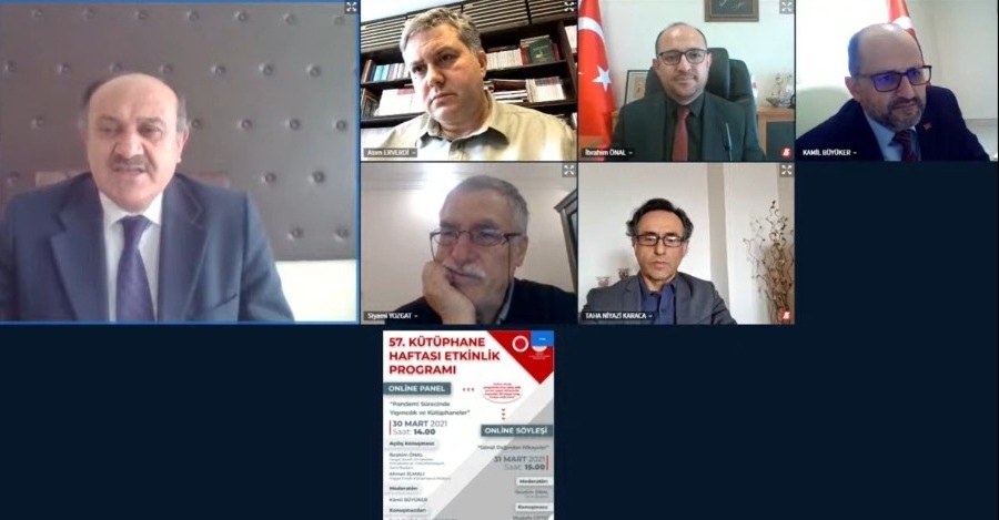 ÜNİVERSİTEMİZDE 57. KÜTÜPHANE HAFTASI KAPSAMINDA ÇEVRİMİÇİ PANEL VE SÖYLEŞİ DÜZENLENDİ
