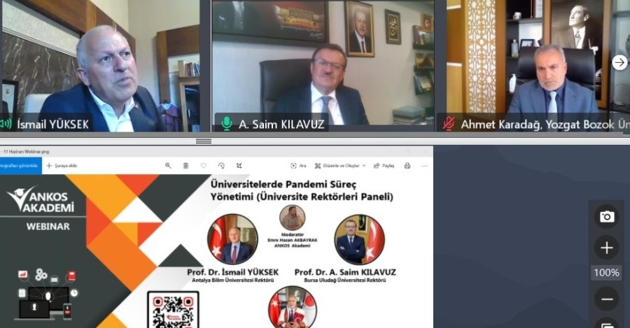 REKTÖRÜMÜZ PROF. DR. KARADAĞ “ÜNİVERSİTELERDE PANDEMİ SÜREÇ YÖNETİMİ” KONULU ONLİNE PANELE KATILDI