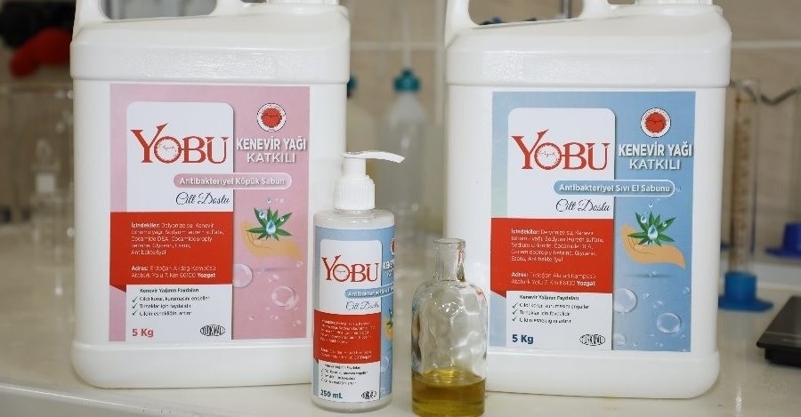 OUR UNIVERSITY HAS PRODUCED HEMP OIL ADDED ANTI-BACTERIAL LIQUID SOAP UNDER THE NAME ‘’YOBÜ’’