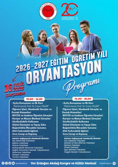 2026 - 2027 Eğitim Öğretim Yılı Oryantasyon Programı