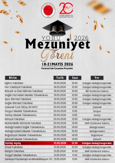YOBÜ 2026 Mezuniyet Töreni