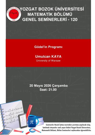 Matematik Bölümü Genel Seminerleri - 120 Gödel