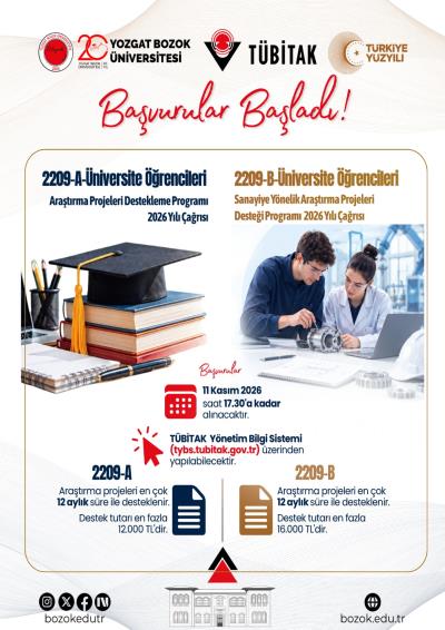 TÜBİTAK 2209-A ve 2209-B Öğrenci Projeleri Başvuruları Başladı!