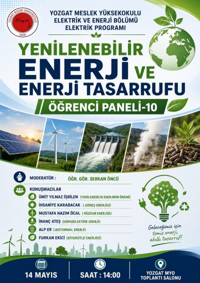 Öğrenci Paneli - 10 - Yenilenebilir Enerji ve Enerji Tasarrufu