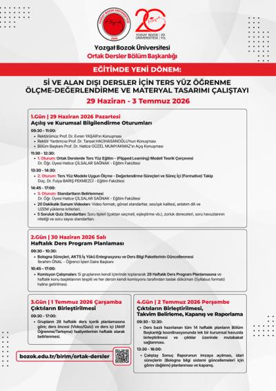 5İ ve Alan Dışı Dersler için Ters Yüz Öğrenme Ölçme-Değerlendirme ve Materyal Tasarımı Çalıştayı