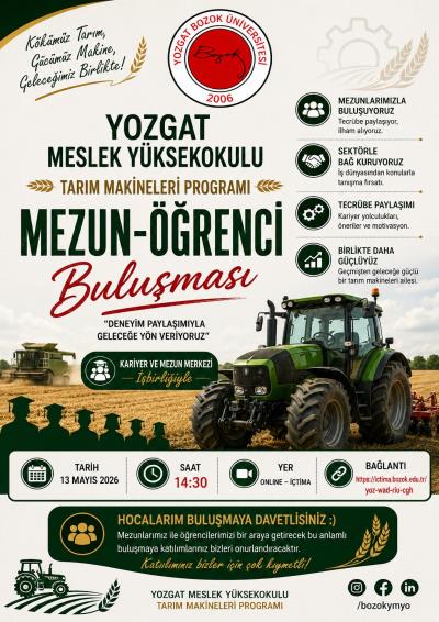 Yozgat Meslek Yüksekokulu Tarım Makineleri Programı Mezun-Öğrenci Buluşması 