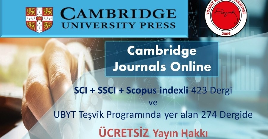YOZGAT BOZOK ÜNİVERSİTESİ İLE CAMBRIDGE UNIVERSITY PRESS ARASINDA ÜCRETSİZ YAYIN VE TAM ERİŞİM ANLAŞMASI