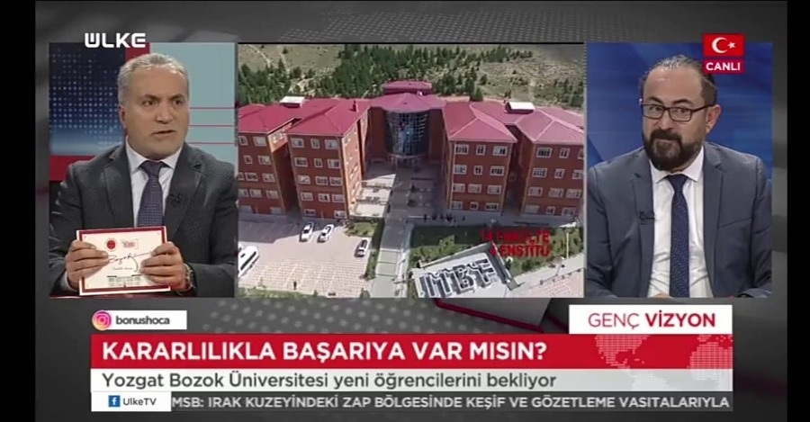 REKTÖRÜMÜZ ÜLKE TV’DE YAYINLANAN “GENÇ VİZYON” PROGRAMINA KATILDI
