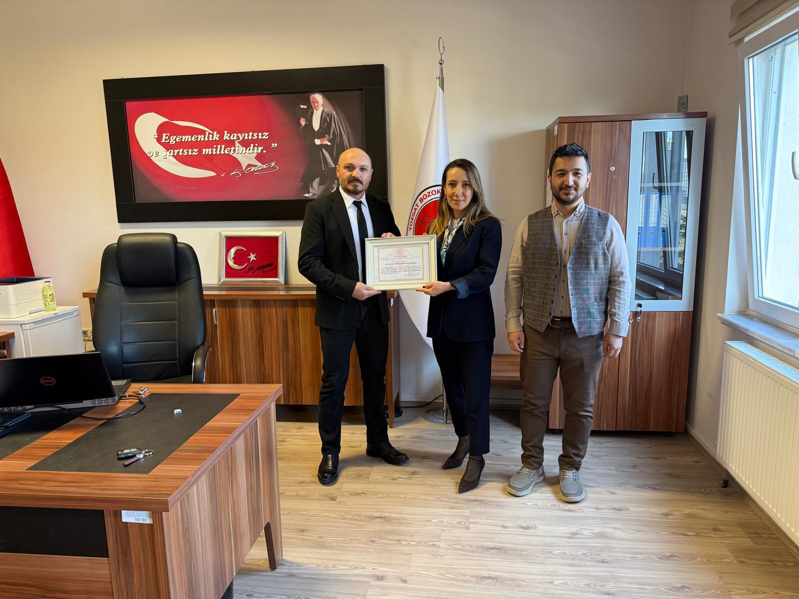 Beslenme Dostu İş Yeri Belgesi Takdimi